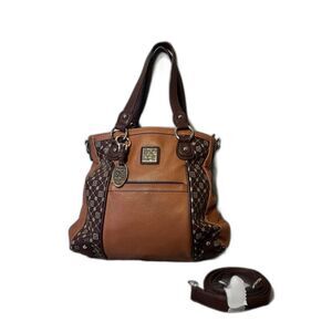 Vintage Jose Hess Brown Leather Shoulder Handbag Travel Purse The Danbury Mint